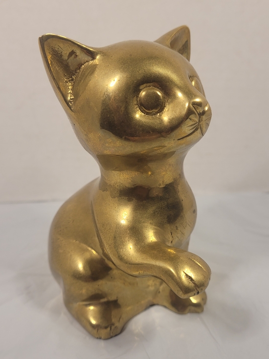 unknown source Other - Brass-Look Gold Cat Figurine Decorative Accent